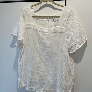 Madewell square neck gauze top